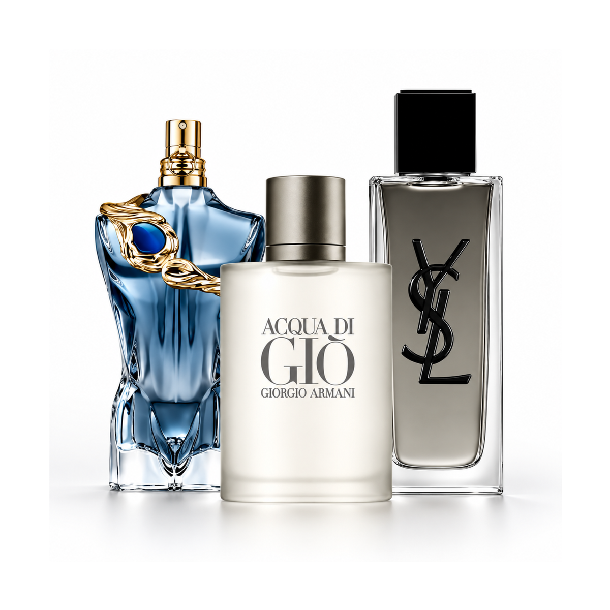 Set od 3 parfema | Le Beau Narcisse Eau de Parfum – 125 ml | Acqua di Giò Eau de Toilette Giorgio Armani – 200 ml | MYSLF Eau de Toilette Intense YSL – 100 ml